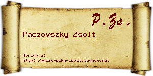 Paczovszky Zsolt névjegykártya